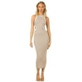 thumbnail image 6 of Womens Dresses Fashion New Round Neck Pullover Tight Hollow Backless Sexy Dress Bag Hip Midi Skirt, 6 of 6