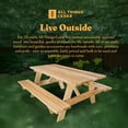 thumbnail image 5 of All Things Cedar 6-Ft Outdoor Picnic Table, Handcrafted Wooden Patio Bench, 5 of 10