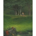 thumbnail image 2 of Delaroche, Paul 15x17 White Modern Wood Framed Museum Art Print Titled - Offering to the God Pan, 2 of 4