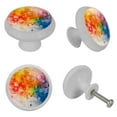 thumbnail image 4 of PhooArto Watercolor Colorful Bubbles 4 PCS Crystal Glass Cabinet Knobs, Drawer Kitchen Cabinets Dresser Cupboard Wardrobe Pulls Handle - Glowing in the Dark, 4 of 7