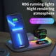 thumbnail image 5 of Sidaley de teléfono inalámbrico Pad antideslizante QC/PD estación de carga de reloj USB RGB iluminación portátil soporte de viaje para Electrónica Negro, 5 of 6