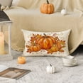 thumbnail image 4 of Sm:)e Maple Leaves Pumpkin Fall Pillow Covers 12x20 Inch, Cushion Covers for Sofa Seasonal Home Decor, 4 of 8