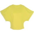 thumbnail image 7 of OGLCCG Crop Tops for Women Loose Fit Crew Neck Batwing Sleeve T-Shirts Summer Casual Solid Color Basic Going Out Tees Blouses,M,Yellow, 7 of 7