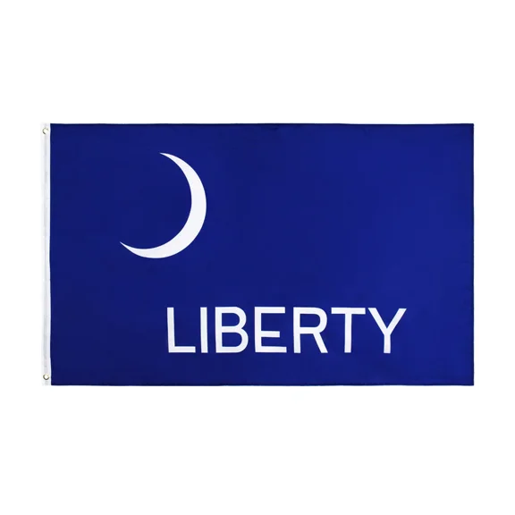 Fort Moultrie Liberty Flag 3X5 Ft Crescent Moon W/ Lettering South Carolina Sc