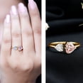 thumbnail image 4 of Rosec Jewels Lab Grown Pink White Diamond Toi Et Moi Heart Promise Ring - 1 Ct - IGI Certified Fancy Pink Gemstone Ring (VS1 Grade), 18K Yellow Gold, US 5.00, 4 of 9