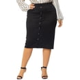 thumbnail image 1 of Jupe Crayon Moulante Extensible à Taille Élastique pour Femmes, 1 of 7