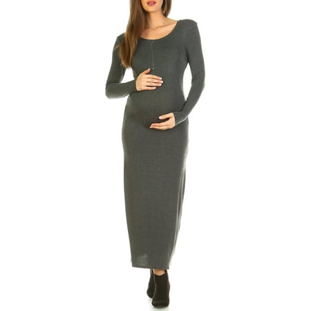 

Women s Maternity Long Sleeve Maxi Dress - Extended Sizes Available