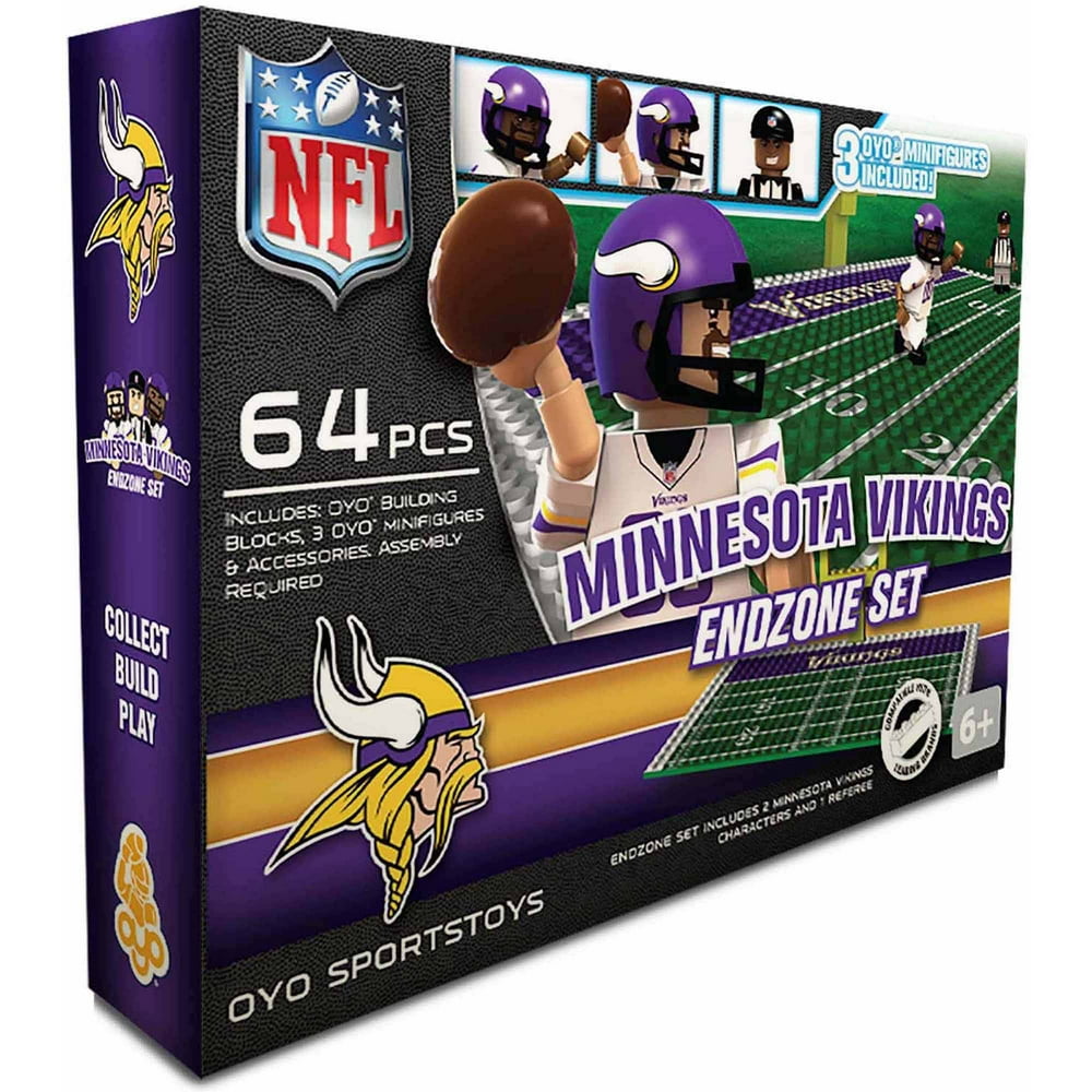 OYO Sports 64Piece NFL End Zone Building Block Set, Minnesota Vikings