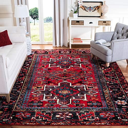 Alfombra Oriental Tradicional Persa No Desprendeble Sala de Estar Dormitorio Accent Area 3' x 3' Cuadrado Rojo / Multi Safavieh