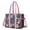 Pioneer Flower Floral-2, variant on Teacher Tote Bag,Pioneer Flower Floral Print Pattern Teacher Utility Tote Bag,Large Work Tote Bags for Women with Multiple Pockets,Top Zipper Closure,13.8x10.6x6.7 Inch