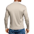 thumbnail image 4 of Dresfit Thermal Shirts for Men Mock Neck Big and Tall Tshirts Fall Basic Long Sleeve Baseball Tops 2025 Oversized Cotton Turtle Neck Fashion Beige 2XL, 4 of 4