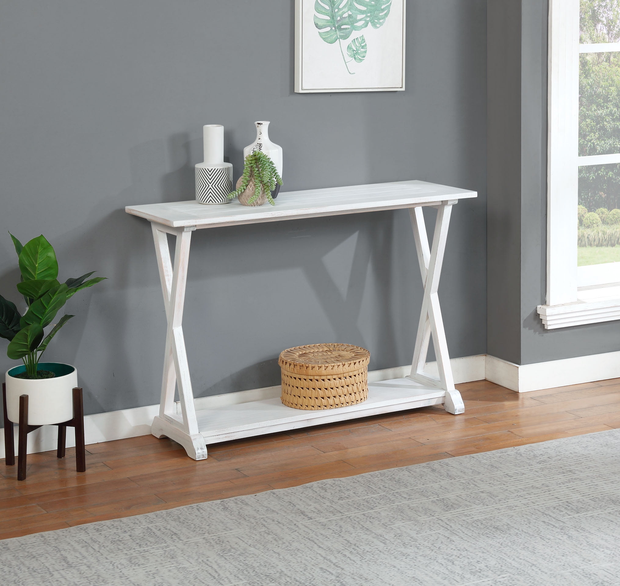 XFarmhouse Console Table (White Wash)
