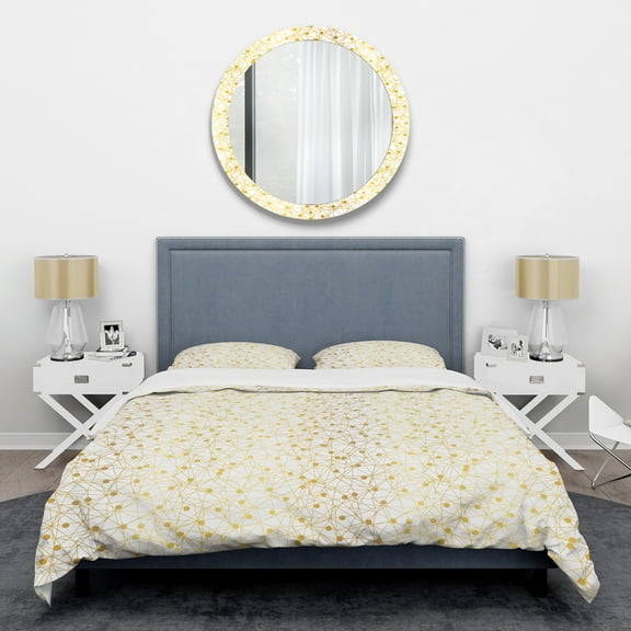Designart 'Golden Maze II' Mid-Century Modern Duvet Cover Set