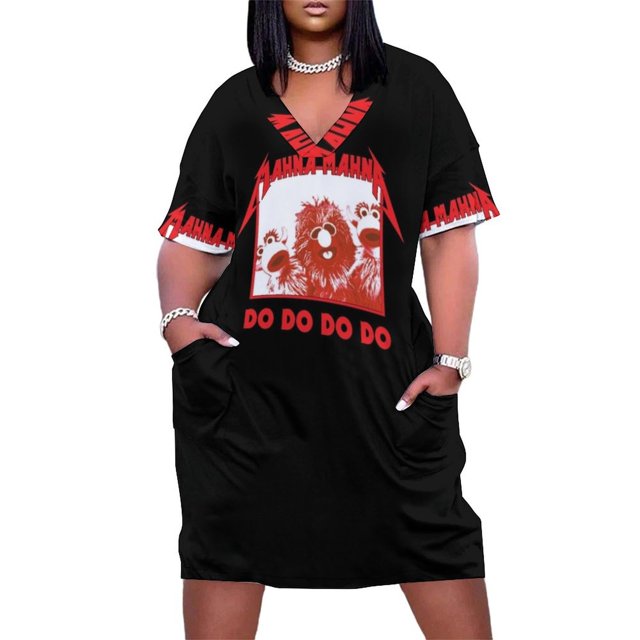 MAHNA MAHNA Vestido suelto con bolsillos Vestidos de verano para mujer 2025 Vestidos de baile