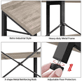 thumbnail image 5 of Alden Design 3-Tier Industrial Wooden Console Table with Metal Frame for Living Room, Rustic Gray, 5 of 7