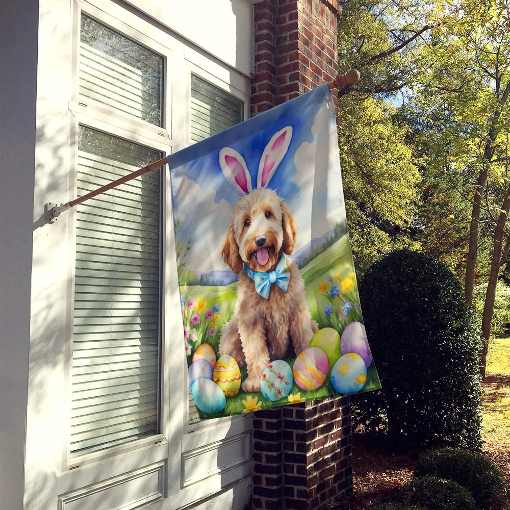 Goldendoodle Easter Egg Hunt House Flag 28 in x 40 in