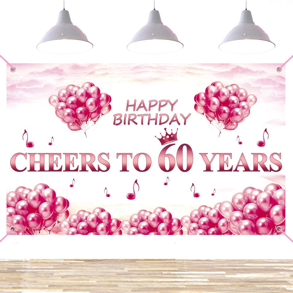 Happy 60th Birthday Streamers Holographic 9ft Banner