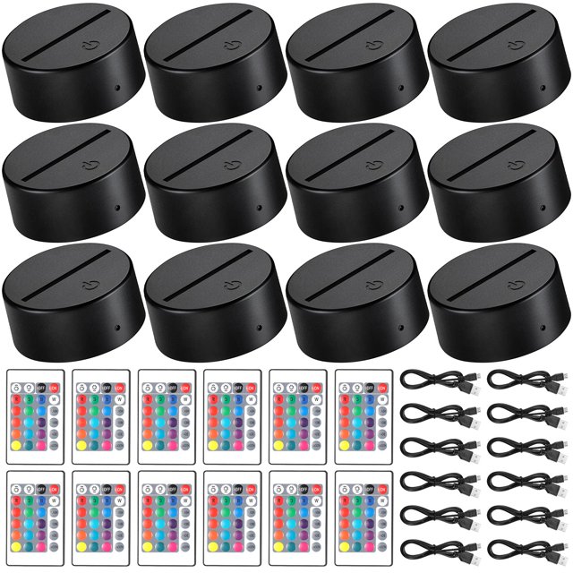 Base de lámpara LED Honoson 3D Night, 16 colores con mando a distancia