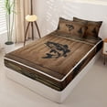 thumbnail image 2 of Homewish Brown Pike Fish Zipper Full Size Comforter Sets with Fitted Sheet and 2 Pillowcases for Men, Rustic Farmhouse Zipper Bedding Set, Black Reversible, 4-Piece, 2 of 6