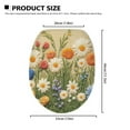thumbnail image 5 of ZIATUBLE Flower Toilet Lid Seat Cover Elongated Toilet Cover Protector Universal Toilet Lid Covers for Bathroom Decoraction with Elastic Band Toilet Top Lid Cover, 5 of 6