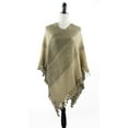thumbnail image 2 of Styles I Love Womens Color Block Fringe Tassel Poncho Sweater Pullover Cardian Wrap Topper for All Seasons (Olive), 2 of 8