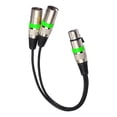 thumbnail image 3 of Xuanheng 1 Female to 2 Male 3 Pin Patch Y Cable for Various Musical Instruments Mixer Green, 3 of 8