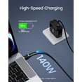 thumbnail image 4 of Cable USB C a USB C AOHI Magline, 140 W, 4 pies, nailon para iPhone, 4 of 5