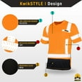 thumbnail image 2 of KwikSafety (Charlotte, NC) MECHANIC Short Sleeve Safety Shirt (w/POCKET & Black Trim) Class 2 ANSI OSHA Custom High Visibility Reflective Tape Construction Security Hi Viz Clothing Men | Orange 2XL, 2 of 7