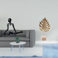 thumbnail image 2 of Estatua creativa abstracta de pensador de hojas, figura decorativa, escultura de metal única, adorno para dormitorio, mesa de entrada, regalo de inaug, 2 of 8