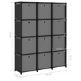 thumbnail image 4 of vidaXL 12-Cube Display Shelf with Boxes Black 103x30x141 cm Fabric, 4 of 5