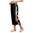 thumbnail image 3 of VV AVEORS Tear Away Capris Sweatpants For Women Breakaway Wide Leg Knee Ankle Replacement Adaptive Pant Black S, 3 of 8