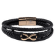 thumbnail image 1 of Pulsera Hombre de Infinito LUCKMAN, Piel Vegana y Acero Inoxidable, Modelo Felix dorado UNITALLA, 1 of 7