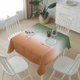 thumbnail image 6 of Sage Green Orange Ombre Table Cloth Waterproof Tablecloths, Abstract Modern Gradient Tablecloth Dining Table Cover for Kitchen Party Tabletop Outdoor, Square Tablecloth 54x54 Inch, 6 of 9