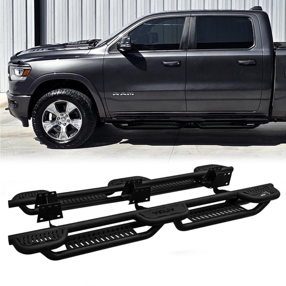 Vijay Running Boards Compatible with 2019-2020-2021-2022-2023-2024-2025-2026 Dodge Ram 1500 Bolt-on Side Steps Rails Steel Nerf Bars