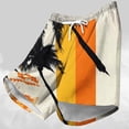 thumbnail image 3 of Simua Men's Hawaiian Palm Print Swim Trunks | Quick Dry Built-In Liner Drawstring Waist Side Pockets Beach Shorts for Summer Water Sports Casual Wear, 3 of 4