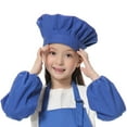 thumbnail image 5 of Toptie Chef Hat for Kid & Adult, Cotton Elastic Adjustable Kitchen Cooking Baking Hat-Blue-S, 5 of 6
