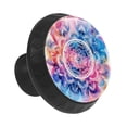 thumbnail image 2 of 12 Pack Cupboard Knobs Crystal Clear Glass Cabinet Pulls, Round Knobs With Screws, Dresser Drawers Wardrobe Furniture Knobs Vintage Watercolor Mandala Pattern, 2 of 6