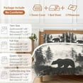 thumbnail image 6 of Brown Bear Bedding Duvet Cover Set King Size 4 Pieces Black Bear Forest Animal Modern Art Retro Bedding Set with Zipper Closure, 1 Comforter Cover 92x106 Inches 1 Flat Sheet & 2 Pillow Cases, 6 of 7