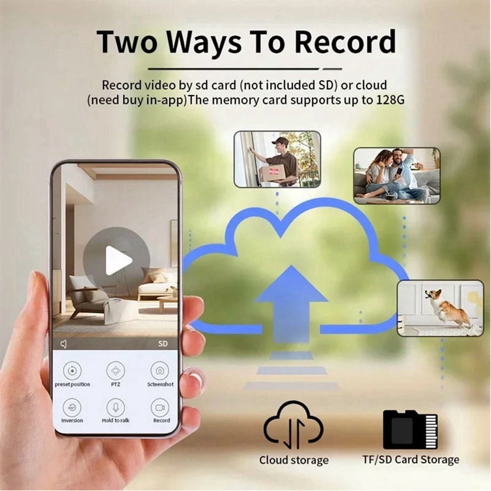 2MP Wireless Wifi Camera Auto Tracking AI Human Detect Baby Monitor HD Wireless Robot Surveillance Cmaeras SmartHome(US)