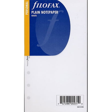 Filofax - Papers Plain Notepaper - White - Personal Size