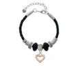 thumbnail image 2 of Delight Jewelry Rose Goldtone Crystal Open Heart Coach Celtic Knot Leather Bead Bracelet, 7"+2" Extender, 2 of 4