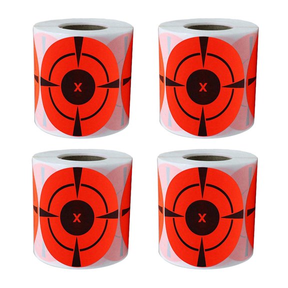 Target Stickers (Qty 500Pcs 3 Inch) Self Adhesive Targets for Hunting Targets,500pcs/Roll Target sticker,Fluorescent red
