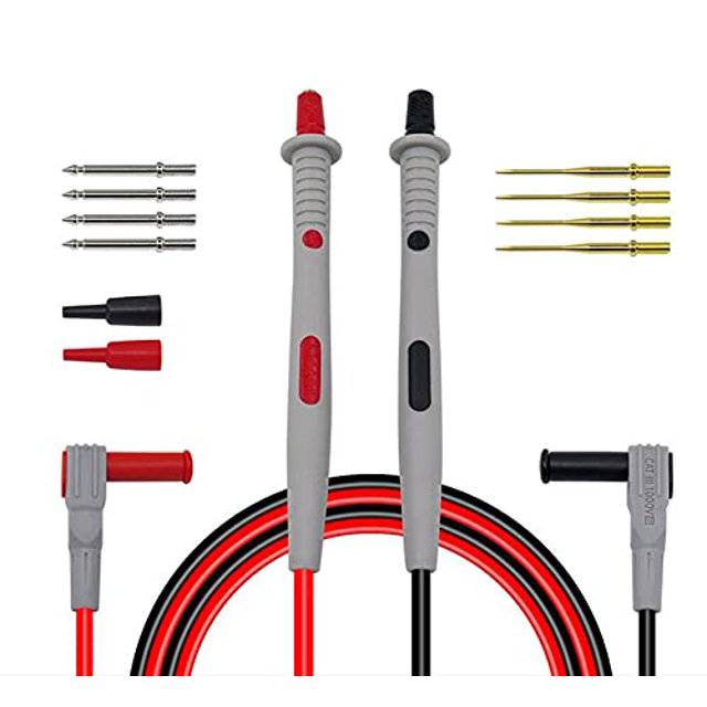 DEVMO Ensemble de Fils de Test Rigides Compatible Fluke Prise Banane Compatible avec Sonde de Multimètre Numérique Sonde de Test Électrique