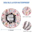 thumbnail image 3 of Shower Caps,Dancing Princess Unicorns Pattern Waterproof Shower Cap for Women 4 Pieces,Double Reusable Hair Cover for Shower PEVA Elastic Stretch Hem, 3 of 7
