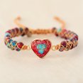 thumbnail image 3 of Sonducket de mujer con forma de corazón, dije de piedras preciosas naturales, pulseras hechas a mano con dije de corazón de piedra Natural Ropa, zapatos y accesorios Miscelánea Rojo, 3 of 6