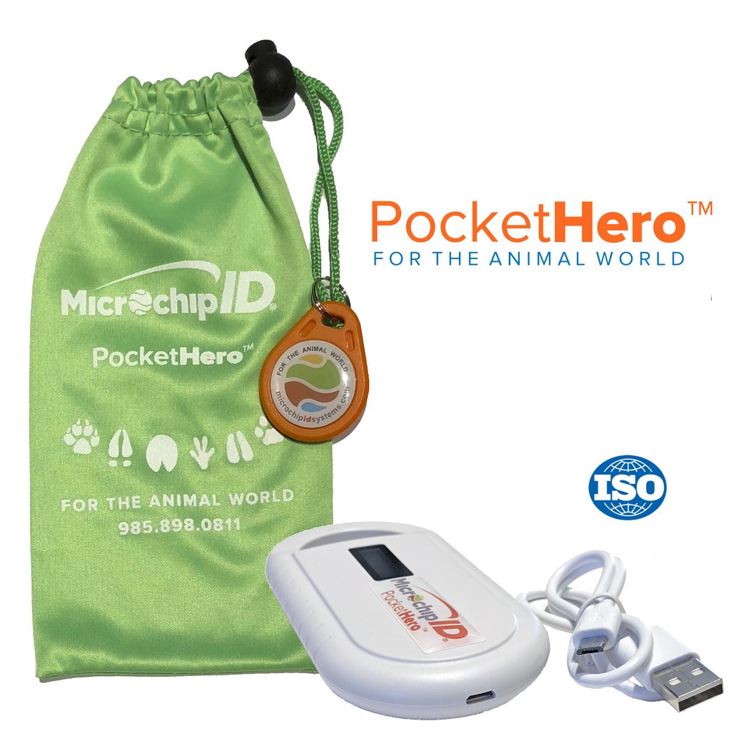 Microchip ID Systems Pocket Hero Handheld ISO Microchip Reader Scanner
