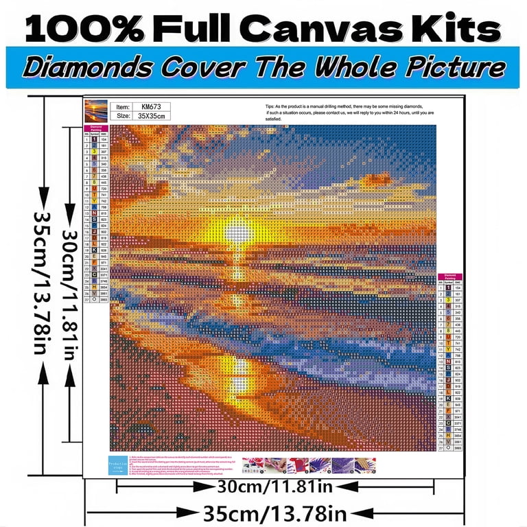 Diamond Painting Kit, Beach Floral, 13.8x13.8in, Full Round photo 2