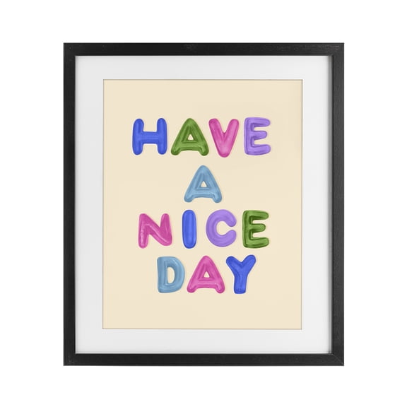 Stupell Industries Scandinavian Have a Nice Day Gummies Black Framed Print Under Glass, 13 x 16, by LISH Creative