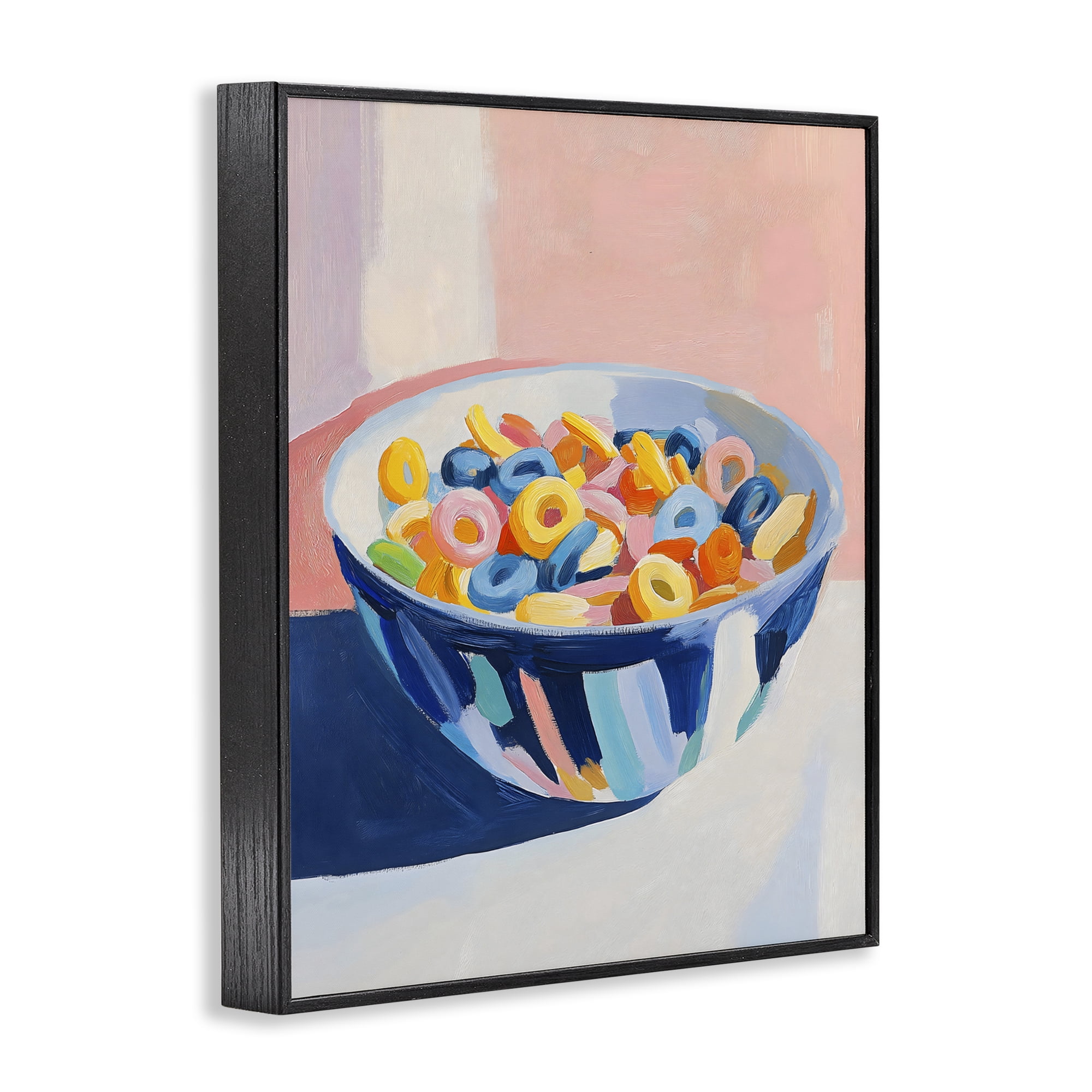 Stupell Industries Colorful Cereal Bowl Black Framed Giclee Art, design by The Prints Vibe