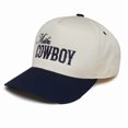 thumbnail image 2 of Funky Junque Two Tone Vintage Snapback Hat - Malibu Cowboy - Beige/Navy, 2 of 8